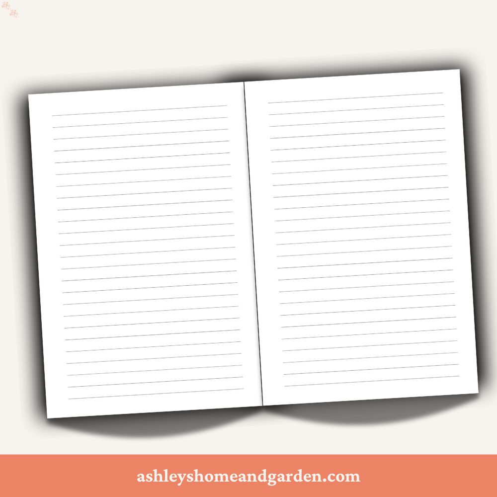 Open blank lined notebook